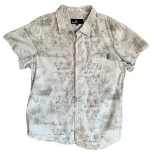 Molokai Surf Co. Size Large Surf Print Button Down Pocket Logo Tag Short Sleeve